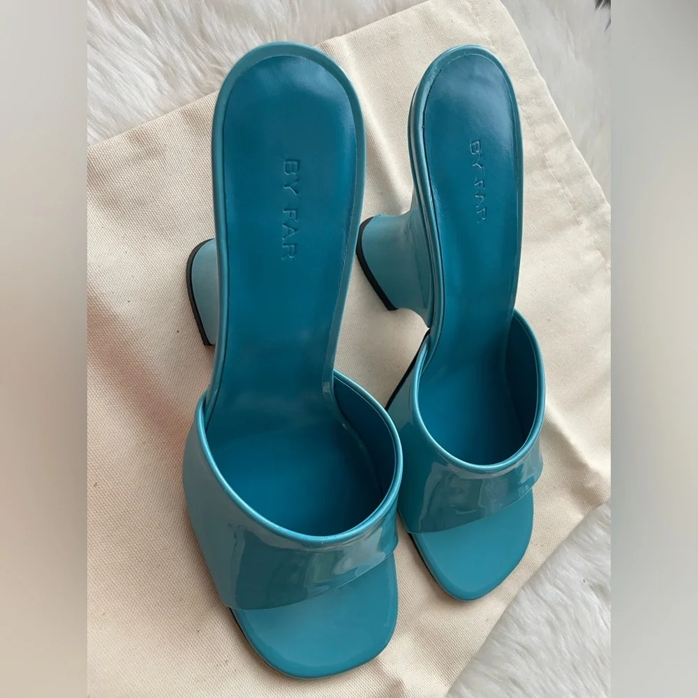 New! BY FAR Blue Heels - Picture 2 of 9